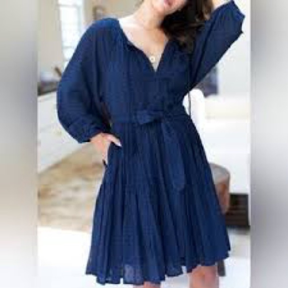 Emerson Fry Clemence Dress- Maritime Swiss Dot